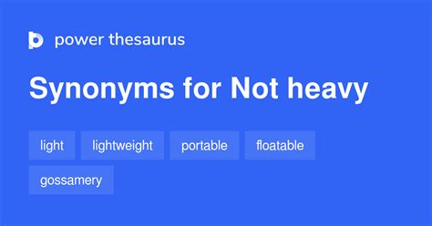 light synonyms not heavy.
